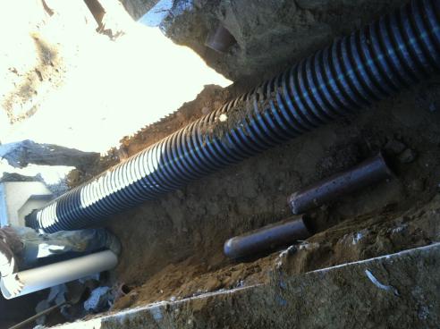 Underground pipes being installed