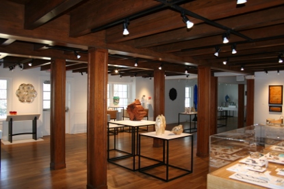 Large gallery room with art