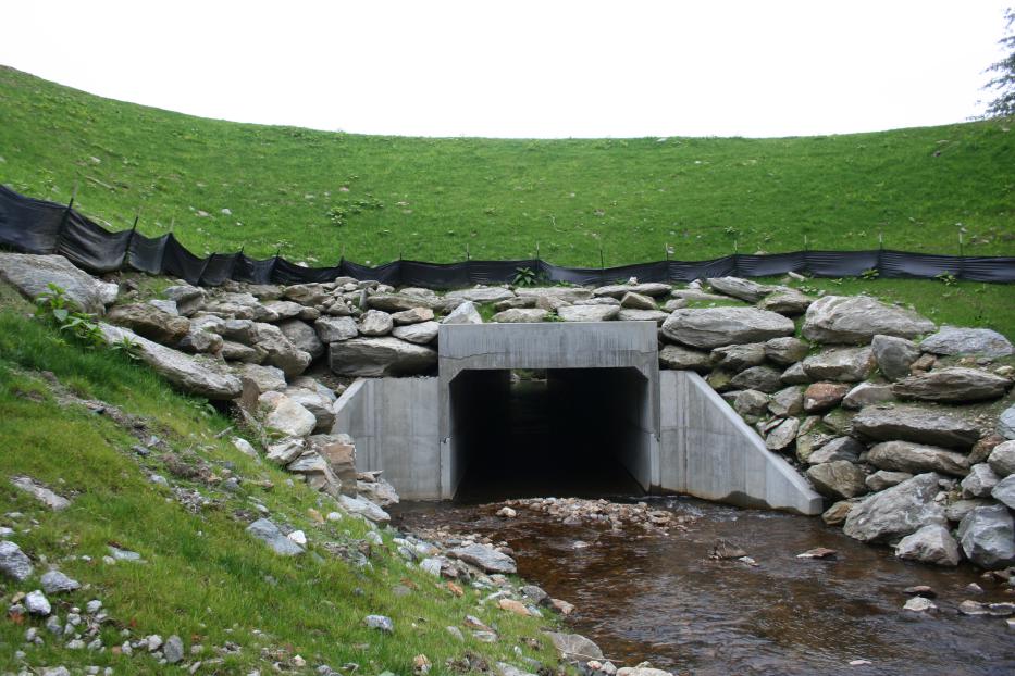 Drainage tunnel under road for excess rain